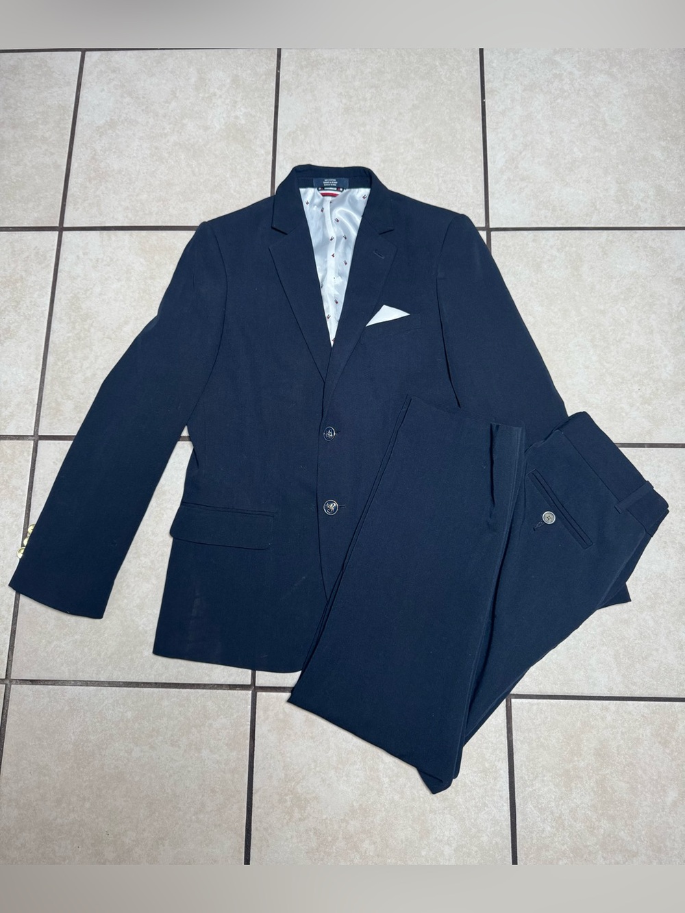 Tommy Hilfiger Boys' Navy Two-Piece Suit Jacket & Pants